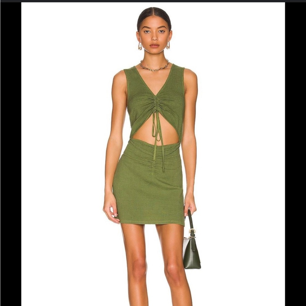 Free People Laila Mini Dress in Calla Green